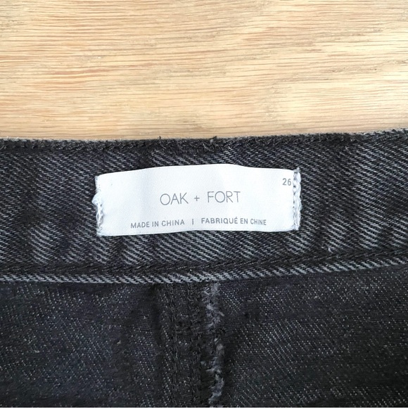Oak & Fort Black Wide Leg Denim Jeans - Picture 2 of 4
